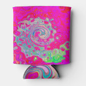 Groovy Abstrakt Aquamarin Blue and Red Swirl Dosenkühler (Vorderseite)