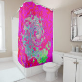 Groovy Abstrakt Aquamarin Blue and Red Swirl Duschvorhang (Beispiel)