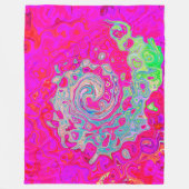 Groovy Abstrakt Aquamarin Blue and Red Swirl Fleecedecke (Vorderseite)