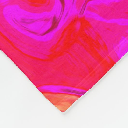 Groovy Abstrakt Aquamarin Blue and Red Swirl Fleecedecke (Ecke)