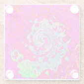 Groovy Abstrakt Aquamarin Blue and Red Swirl Glasuntersetzer (Rückseite)