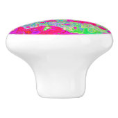 Groovy Abstrakt Aquamarin Blue and Red Swirl Keramikknauf (Seitenansicht)