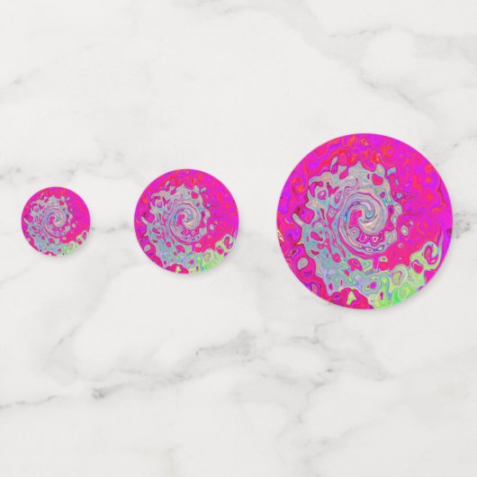 Groovy Abstrakt Aquamarin Blue and Red Swirl Konfetti (Vorderseiten)