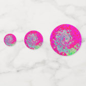 Groovy Abstrakt Aquamarin Blue and Red Swirl Konfetti (Rückseiten)