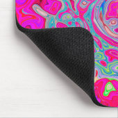 Groovy Abstrakt Aquamarin Blue and Red Swirl Mousepad (Ecke)