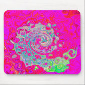 Groovy Abstrakt Aquamarin Blue and Red Swirl Mousepad (Vorne)
