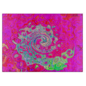 Groovy Abstrakt Aquamarin Blue and Red Swirl Schneidebrett (Vorderseite)