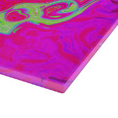 Groovy Abstrakt Aquamarin Blue and Red Swirl Schneidebrett (Ecke)