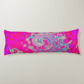 Groovy Abstrakt Aquamarin Blue and Red Swirl Seitenschläferkissen (Rückseite)