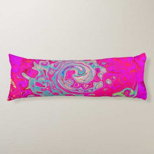 Groovy Abstrakt Aquamarin Blue and Red Swirl Seitenschläferkissen (Vorderseite)