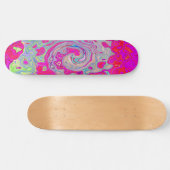Groovy Abstrakt Aquamarin Blue and Red Swirl Skateboard (Horizontal)