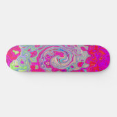Groovy Abstrakt Aquamarin Blue and Red Swirl Skateboard (Horizontal)