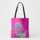 Groovy Abstrakt Aquamarin Blue and Red Swirl Tasche (Vorderseite)