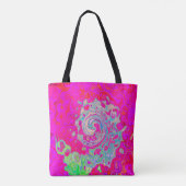 Groovy Abstrakt Aquamarin Blue and Red Swirl Tasche (Rückseite)
