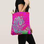 Groovy Abstrakt Aquamarin Blue and Red Swirl Tasche (Von Nahem)