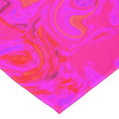 Groovy Abstrakt Aquamarin Blue and Red Swirl Tischdecke (Schrägansicht)