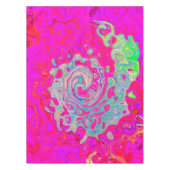 Groovy Abstrakt Aquamarin Blue and Red Swirl Tischdecke (Vorderseite)