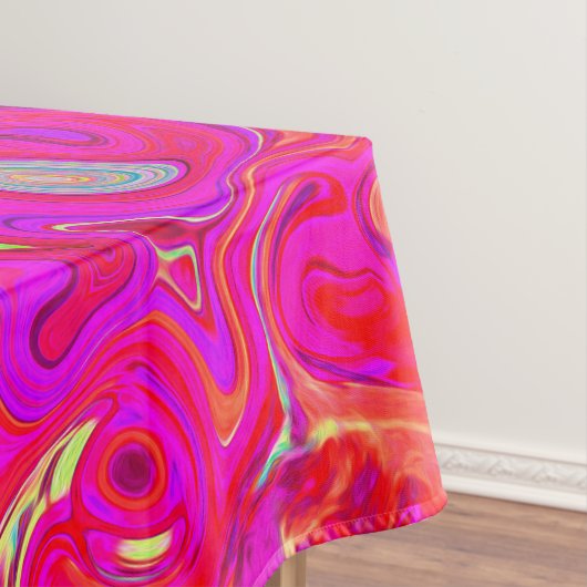 Groovy Abstrakt Aquamarin Blue and Red Swirl Tischdecke (Beispiel)