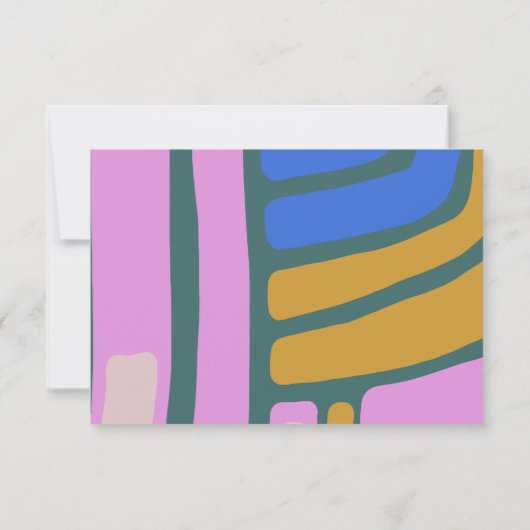 Groovy Abstrakt Blue Custom Bat Mitzvah Dankeskarte (Rückseite)