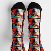 Groovy Abstrakt Bull im Stil der 1960er Jahre Socken (Oben)