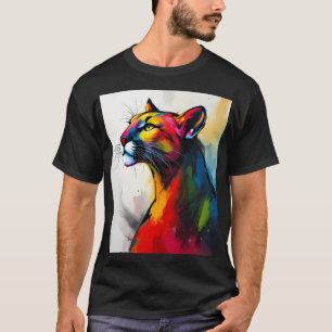 Groovy Abstrakt Cougar im Stil der 1960er Jahre T-Shirt