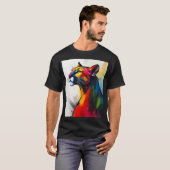 Groovy Abstrakt Cougar im Stil der 1960er Jahre T-Shirt (Vorne ganz)