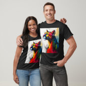 Groovy Abstrakt Cougar im Stil der 1960er Jahre T-Shirt (Unisex)