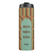 Groovy Abstrakt dankbar dankbar gesegnet Thermosbecher (Vorderseite)