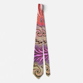 Groovy Abstrakt Digital Funky Boho Spiral Fraktal Krawatte (Vorderseite)