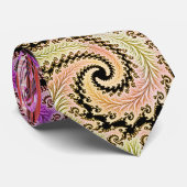 Groovy Abstrakt Digital Funky Boho Spiral Fraktal Krawatte (Gerollt)