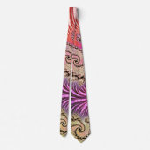 Groovy Abstrakt Digital Funky Boho Spiral Fraktal Krawatte (Rückseite)