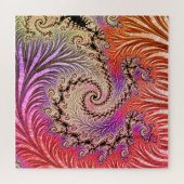 Groovy Abstrakt Digital Funky Boho Spiral Fraktal Puzzle (Horizontal)