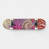 Groovy Abstrakt Digital Funky Boho Spiral Fraktal Skateboard (Horizontal)