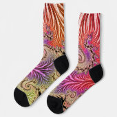 Groovy Abstrakt Digital Funky Boho Spiral Fraktal Socken (Linkes Detail)