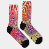 Groovy Abstrakt Digital Funky Boho Spiral Fraktal Socken (Rechts)