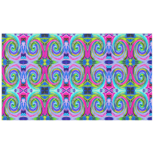 Groovy Abstrakt Gelb und Navy Blue Swirl Tischdecke