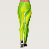 Groovy Abstrakt Green Liquid Art Swirl Malerei Leggings (Rückseite)
