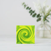Groovy Abstrakt Green Liquid Art Swirl Malerei Quadratische Visitenkarte (Stehend Vorderseite)