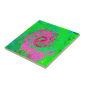 Groovy Abstrakt Green und Red Lava Liquid Swirl Fliese (Seite)