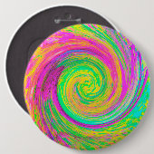 Groovy, Abstrakt, Lila und gelb, flüssiger Swirl Button (Vorne & Hinten)