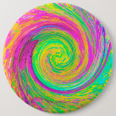 Groovy, Abstrakt, Lila und gelb, flüssiger Swirl Button (Vorderseite)