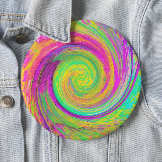 Groovy, Abstrakt, Lila und gelb, flüssiger Swirl Button (Beispiel)