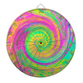 Groovy, Abstrakt, Lila und gelb, flüssiger Swirl Dartscheibe (vorne)
