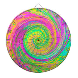 Groovy, Abstrakt, Lila und gelb, flüssiger Swirl Dartscheibe