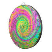 Groovy, Abstrakt, Lila und gelb, flüssiger Swirl Dartscheibe (Vorderseite rechts)