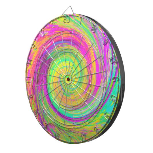 Groovy, Abstrakt, Lila und gelb, flüssiger Swirl Dartscheibe (Vorderseite rechts)