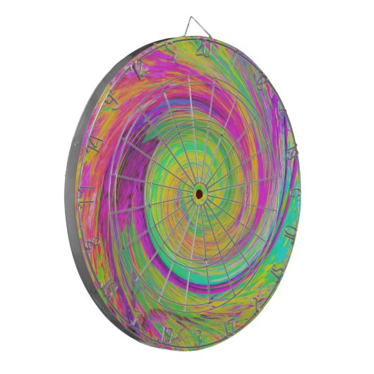 Groovy, Abstrakt, Lila und gelb, flüssiger Swirl Dartscheibe (Vorderseite Links)