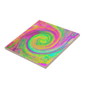 Groovy, Abstrakt, Lila und gelb, flüssiger Swirl Fliese (Seite)