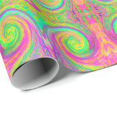 Groovy, Abstrakt, Lila und gelb, flüssiger Swirl Geschenkpapier (Rolleneckpunkt)