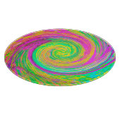 Groovy, Abstrakt, Lila und gelb, flüssiger Swirl Schneidebrett (Ecke)